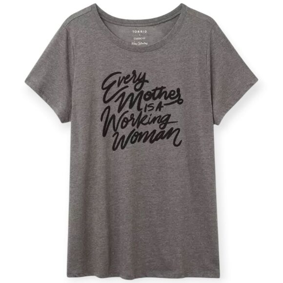 3X 22W 24W Torrid Grey Jersey Knit Tee Every Mother Is A Working Woman Graphic - Picture 1 of 6